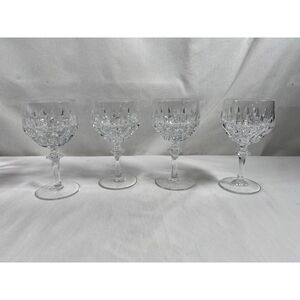 Lot of 4 Gorham Crystal La Scala Pattern Water Glass Wine Glass 5.75" tall #599